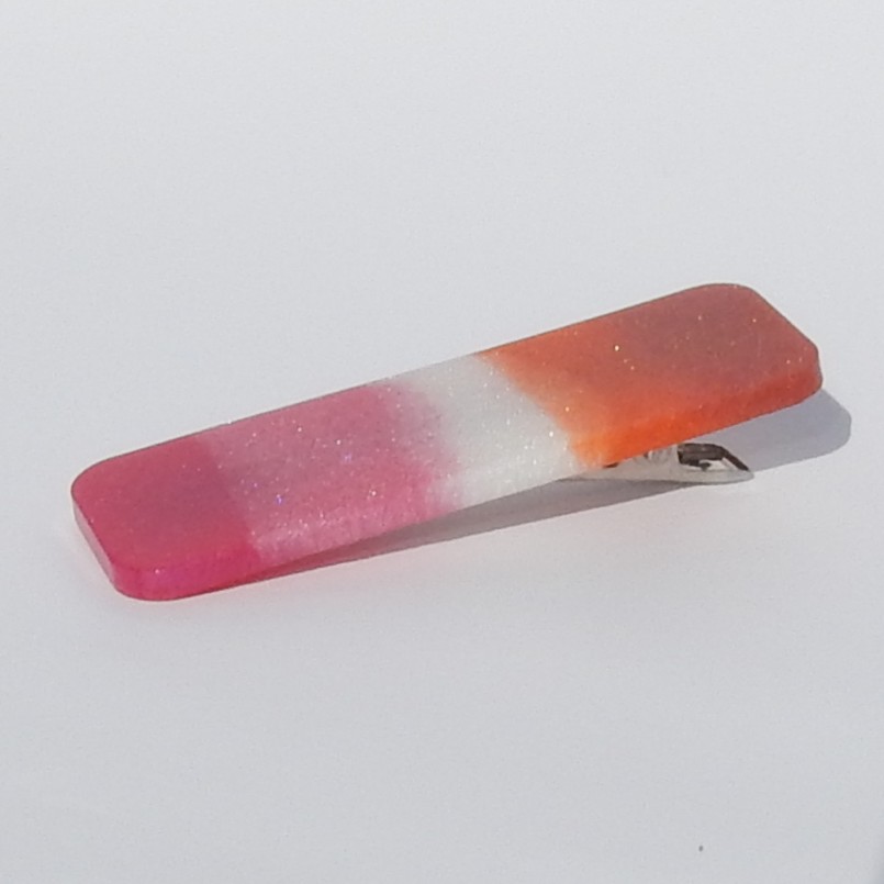 Pride - Hårspenne/Pynt - Liten rektangel/oransje/hvit/rosa4 - Bilde 2
