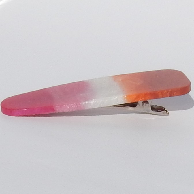 Pride - Hårspenne/Pynt - Dråpe/oransje/hvit/rosa2 - Bilde 2