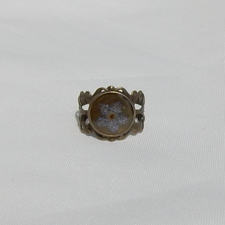 Ring - Antikk bronsje - Forglemmegei